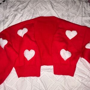 Cropped Heart Sweater